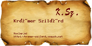 Krámer Szilárd névjegykártya