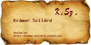 Krámer Szilárd névjegykártya